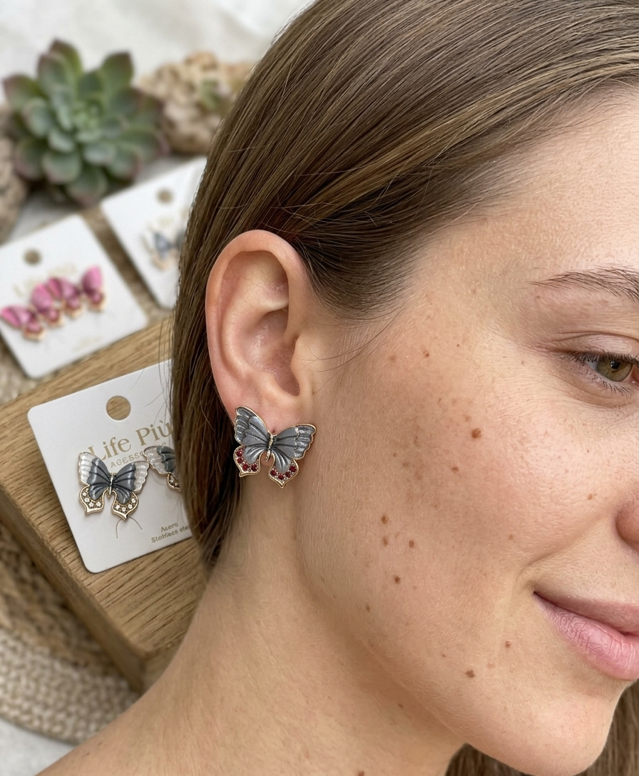 ARETES EN FORMA DE MARIPOSA 🦋💐