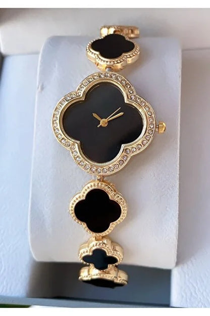 RELOJ EN FORMA DE TREBOL CON PIEDRERIA 💍💎