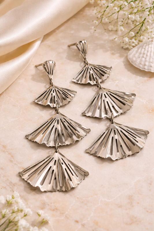 ✨ Aretes Abanico Elegante en Acero Inoxidable ✨