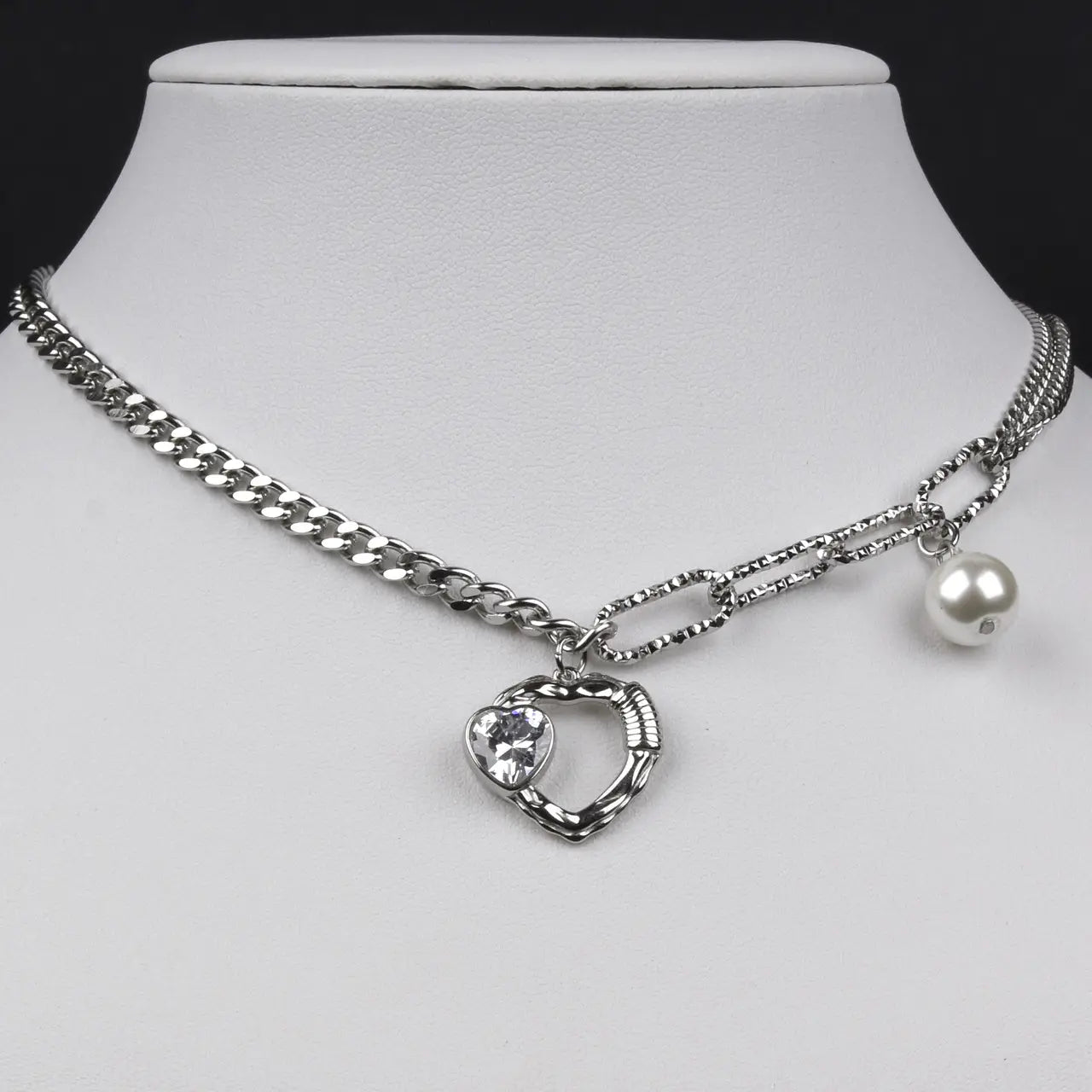 COLLAR DE CORAZON CON PERLA 💕🪽