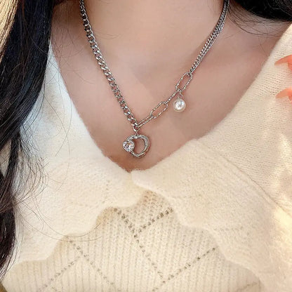 COLLAR DE CORAZON CON PERLA 💕🪽