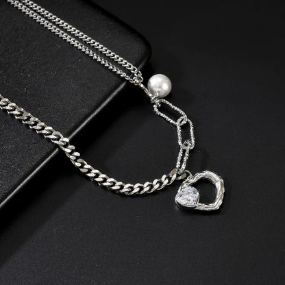 COLLAR DE CORAZON CON PERLA 💕🪽