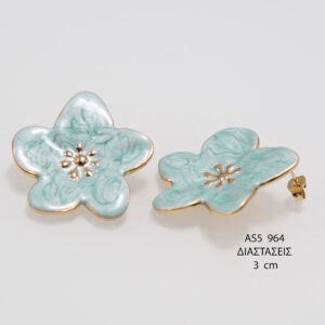 ARETES DE ROSA ESMALTADA