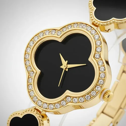 RELOJ EN FORMA DE TREBOL CON PIEDRERIA 💍💎