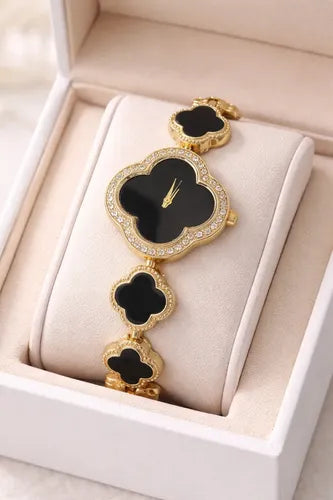 RELOJ EN FORMA DE TREBOL CON PIEDRERIA 💍💎