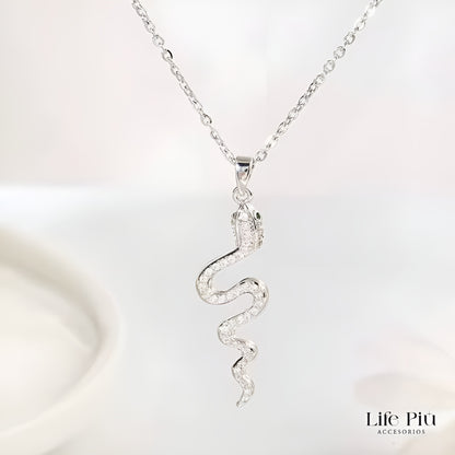 COLLAR SERPIENTE PLATEADO