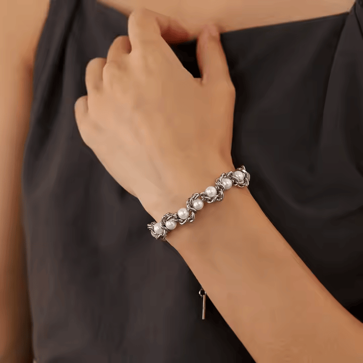 PULSERA DE ACERO PERLADO