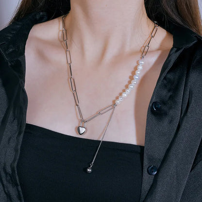COLLAR DE PERLA CON CORAZON 💕