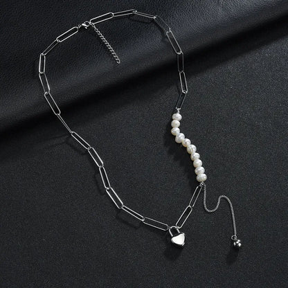 COLLAR DE PERLA CON CORAZON 💕