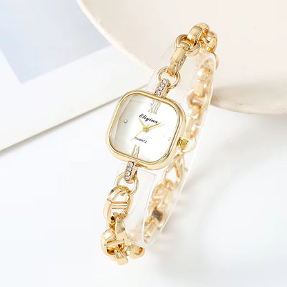 RELOJ CUADRADO DORADO PARA ELLA 💕