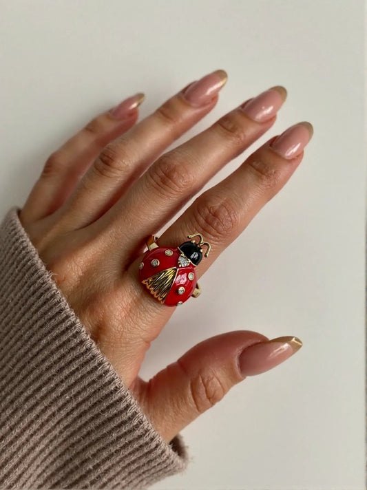 ANILLO DE MARIQUITA ROJA🐞✨