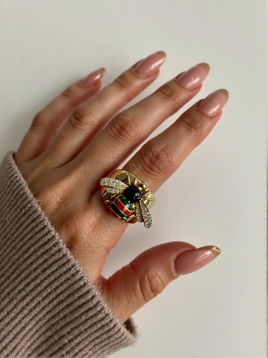ANILLO DE MARIQUITA CON RAYAS ROJAS Y VERDES❤️✨