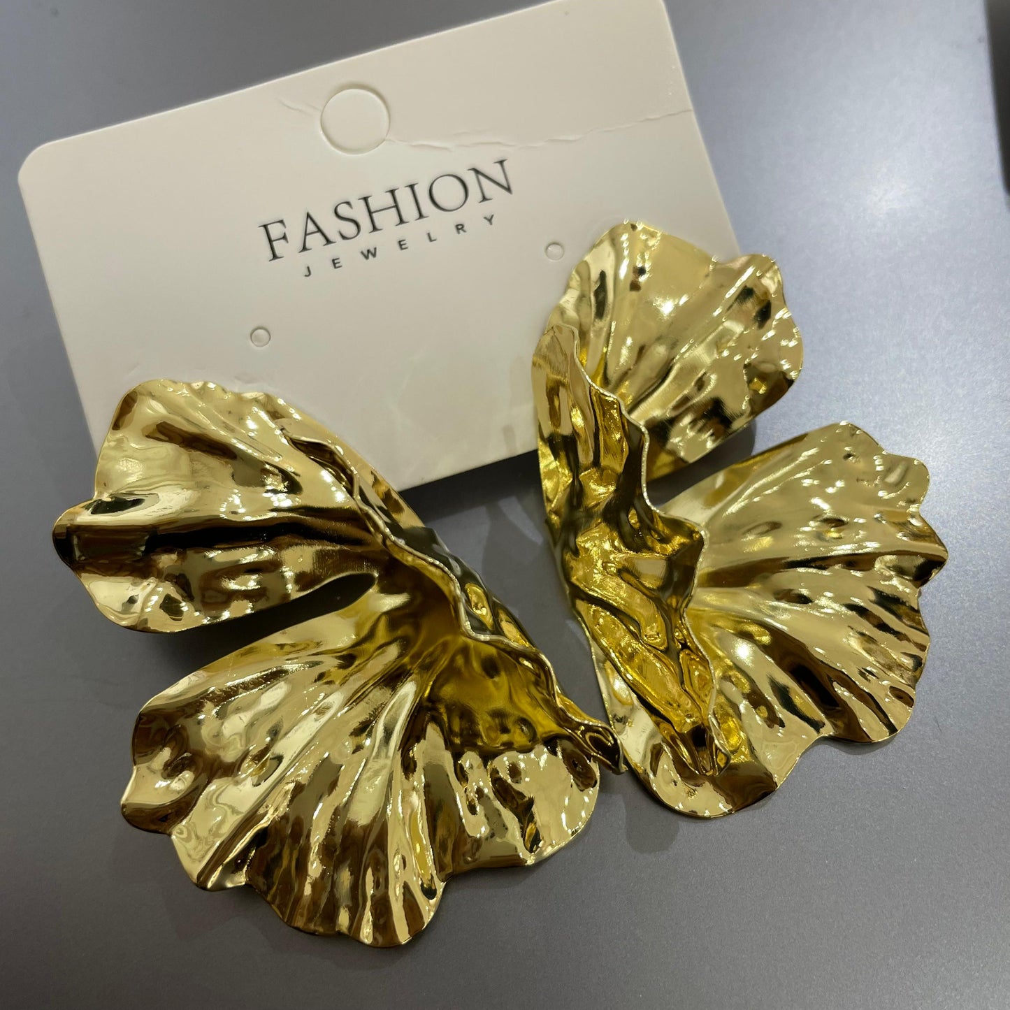 ✨💃 ARETES DE GALA TEXTURA HOJA ONDULADA  💃✨
