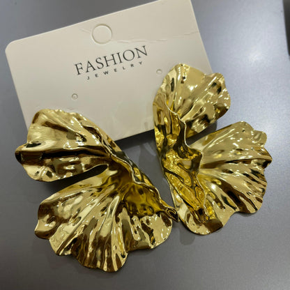 ✨💃 ARETES DE GALA TEXTURA HOJA ONDULADA  💃✨