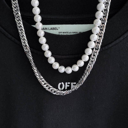 COLLAR DE PERLAS Y  CADENA 💪🎀