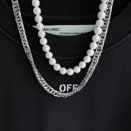 COLLAR DE PERLAS Y  CADENA 💪🎀