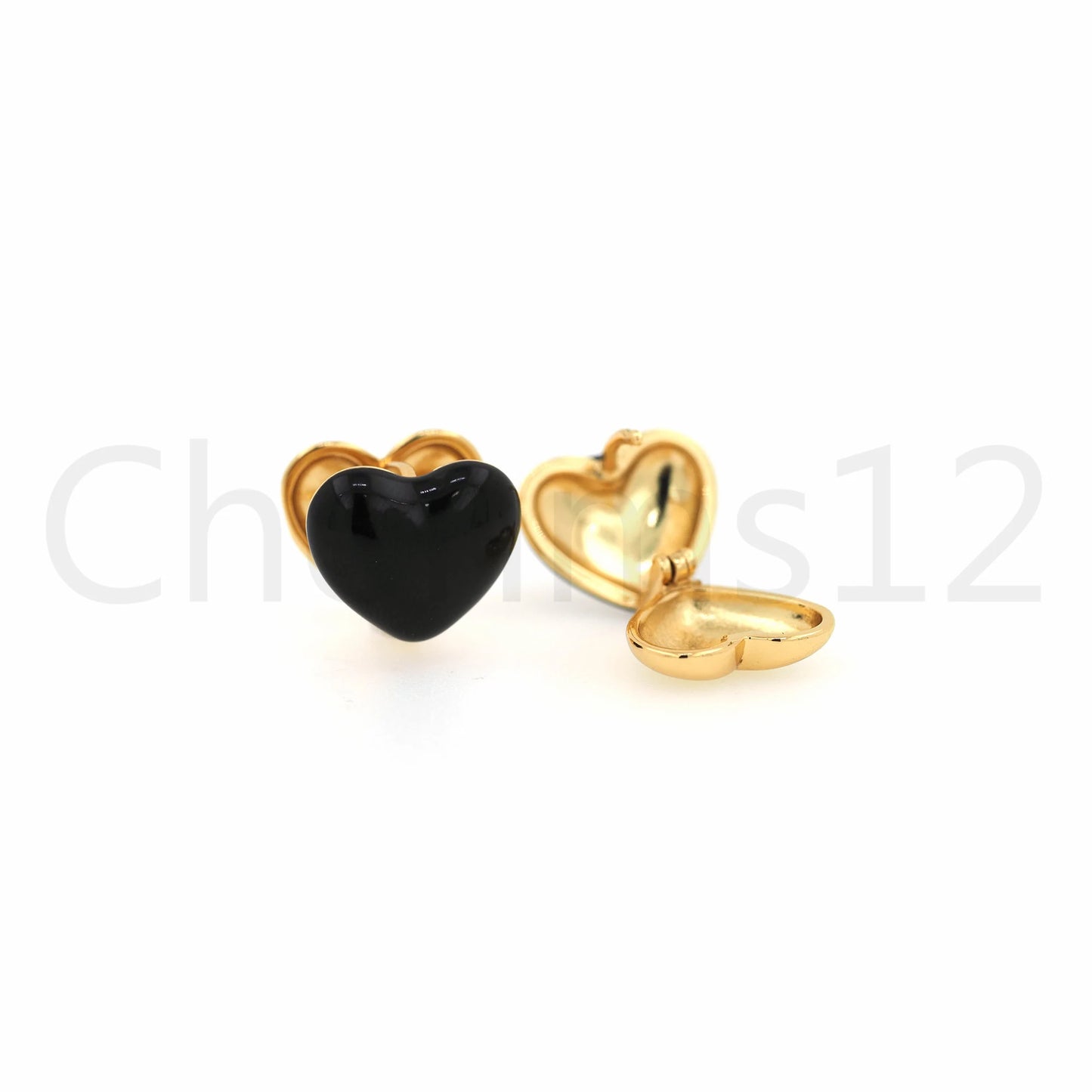 ARETE  DE DOBLE CORAZON ESMALTADO 💕