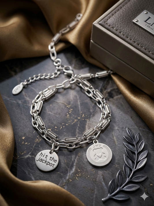 Pulsera "Amuleto de Ternura" en Doble Cadena