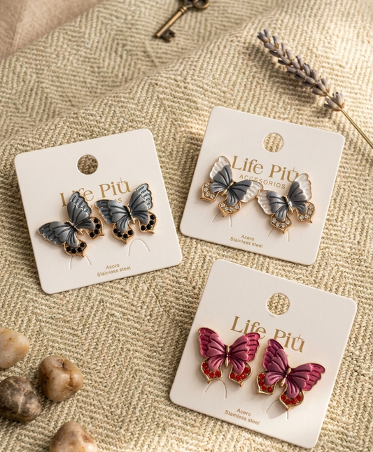 ARETES EN FORMA DE MARIPOSA 🦋💐