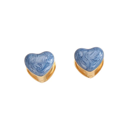 ARETE  DE DOBLE CORAZON ESMALTADO 💕