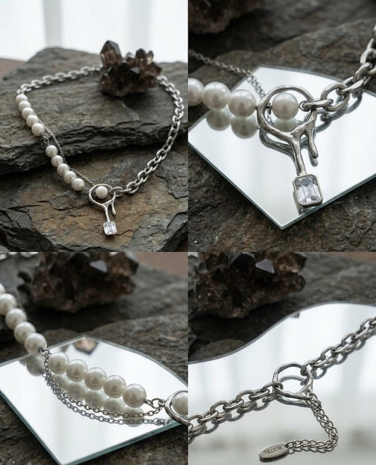 COLLAR DE LLAVE CON PERLA 👄